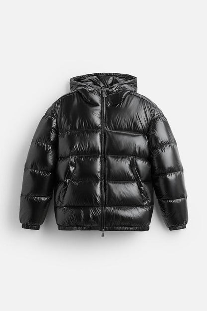 Solid Color Hooded Bright Color down Padded Coats for Men Autumn Winter Thermal Insulation High-Quality Fabric Comfortable Skin